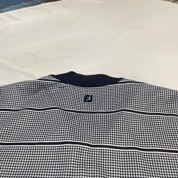 FOOTJOY Women Navy Houndstooth 1/4 Zip Sweater Pullover Plus Size Size 2X - Picture 6 of 7